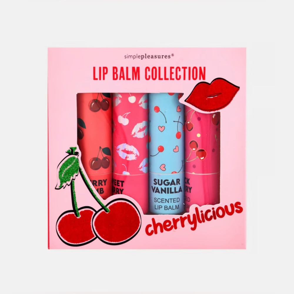 Simple Pleasures Lip Balm Collection - Cherrylicious Set of 4
